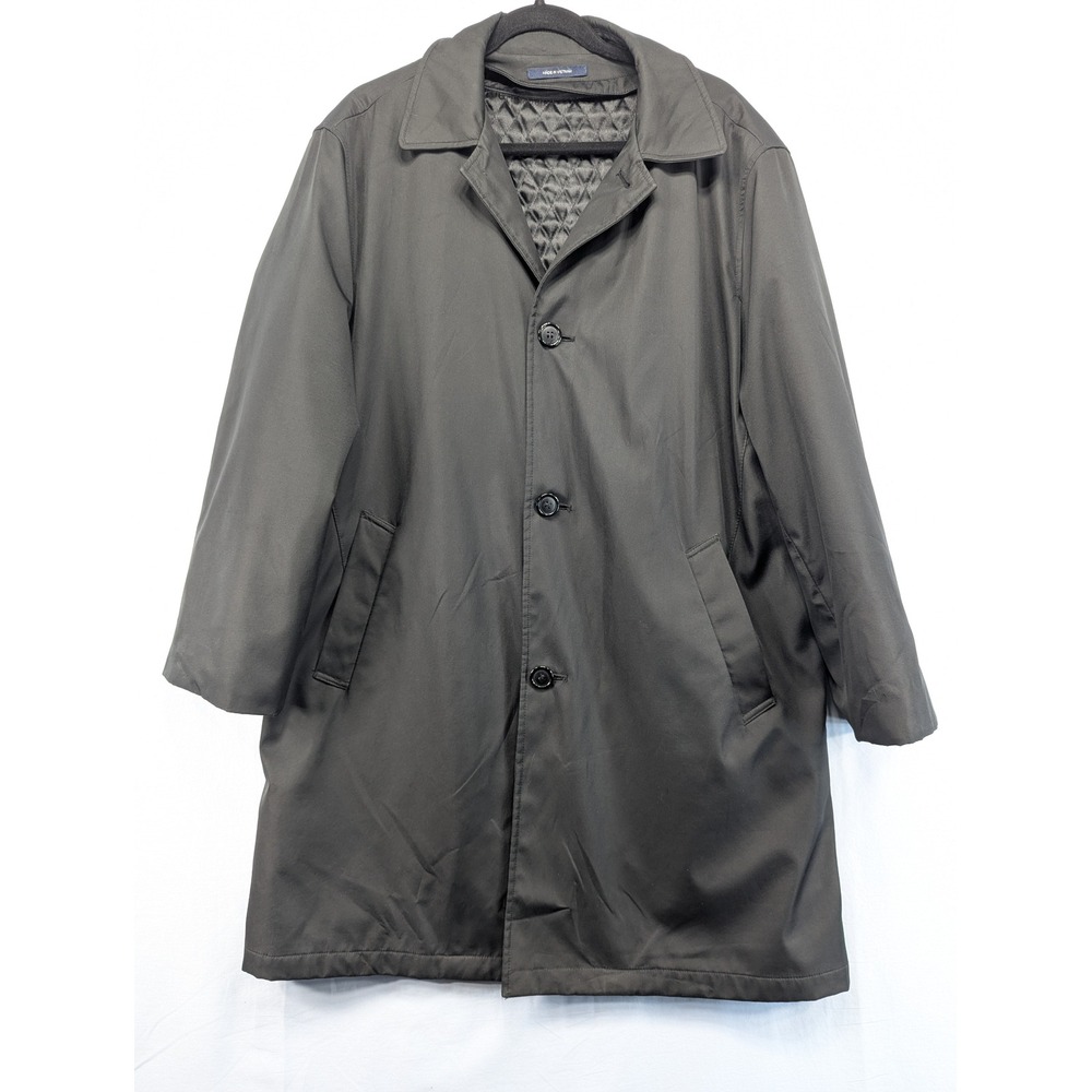 Nautica Rainwear Water Resistant Fabric Trench Coat Men's Size M Dark Gray